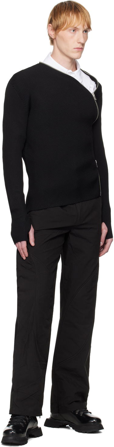 Sveter HELIOT EMIL HELIOT EMIL Tied Zip Knit Sweater Čierna | SS25_M_07_045_BLK01_CO, 3