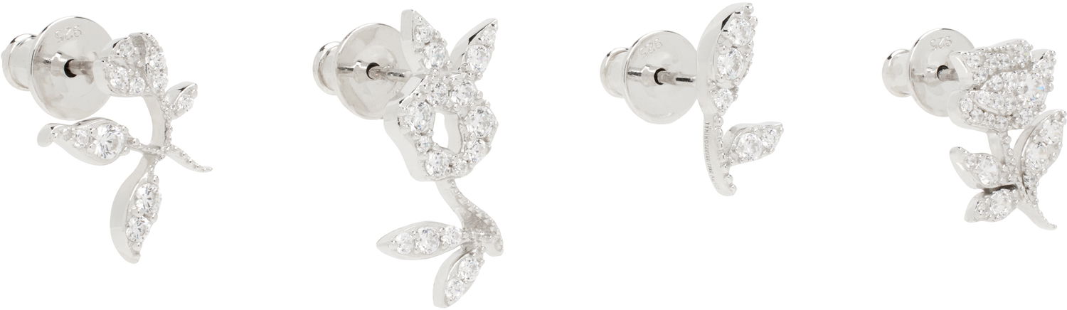 Náušnice SHUSHU/TONG SHUSHU/TONG YVMIN Edition Floral Gemstone Earring Set Metalická | 25632SLV00NN, 1
