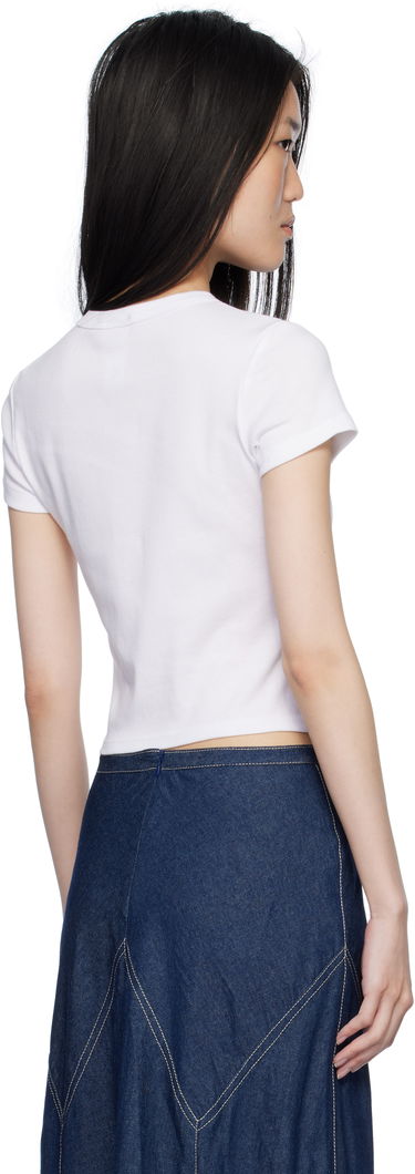 Crop Top Anna Sui Crewneck Beach Girl Graphic Cropped T-Shirt Biela | T1025B1, 2
