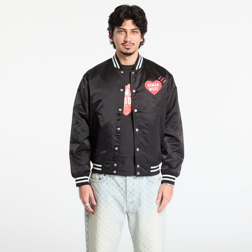 Bomber bunda Human Made HUMAN MADE Nylon Stadium Jacket Čierna | HM30JK038BK