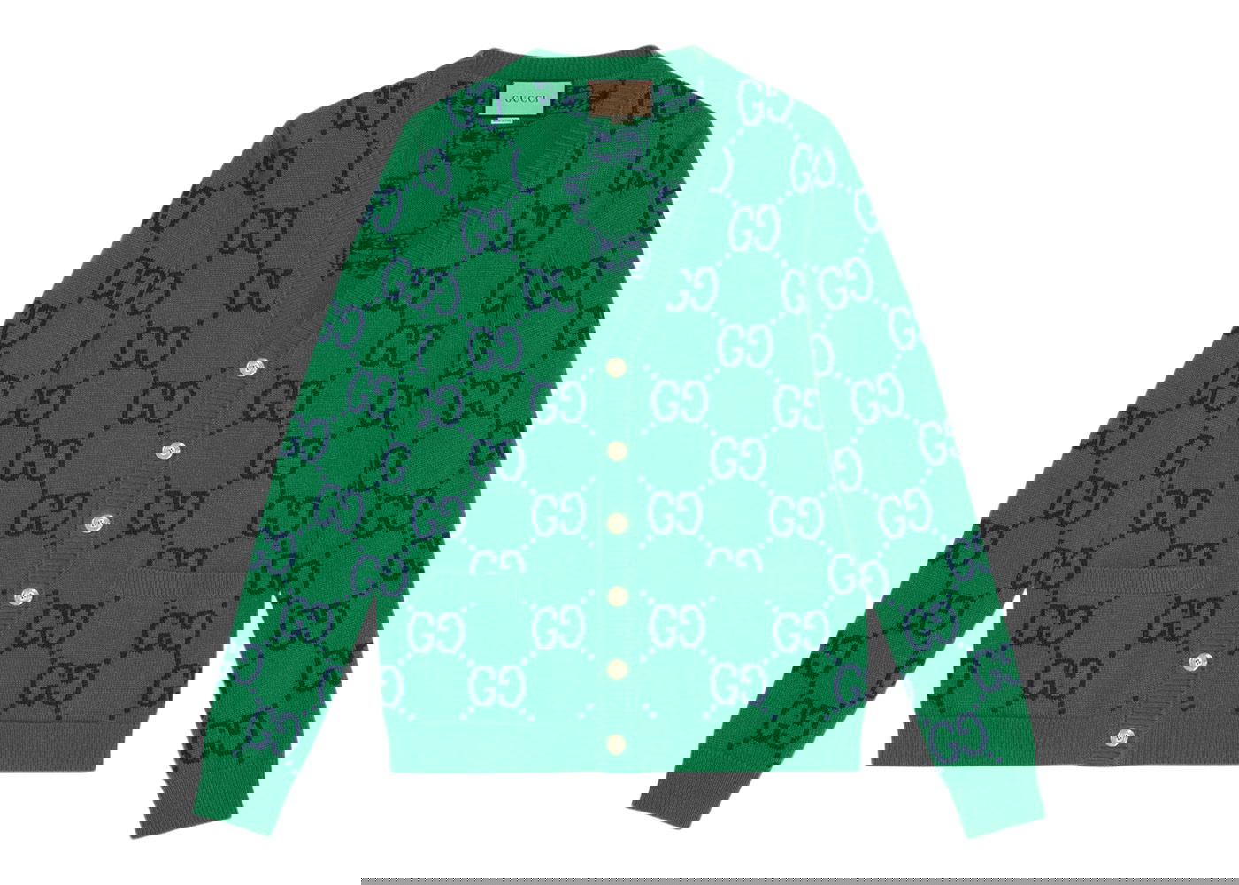 Sveter Gucci GG Knit Cardigan Green/Blue Zelené | 674043 XKB3V 3129, 0