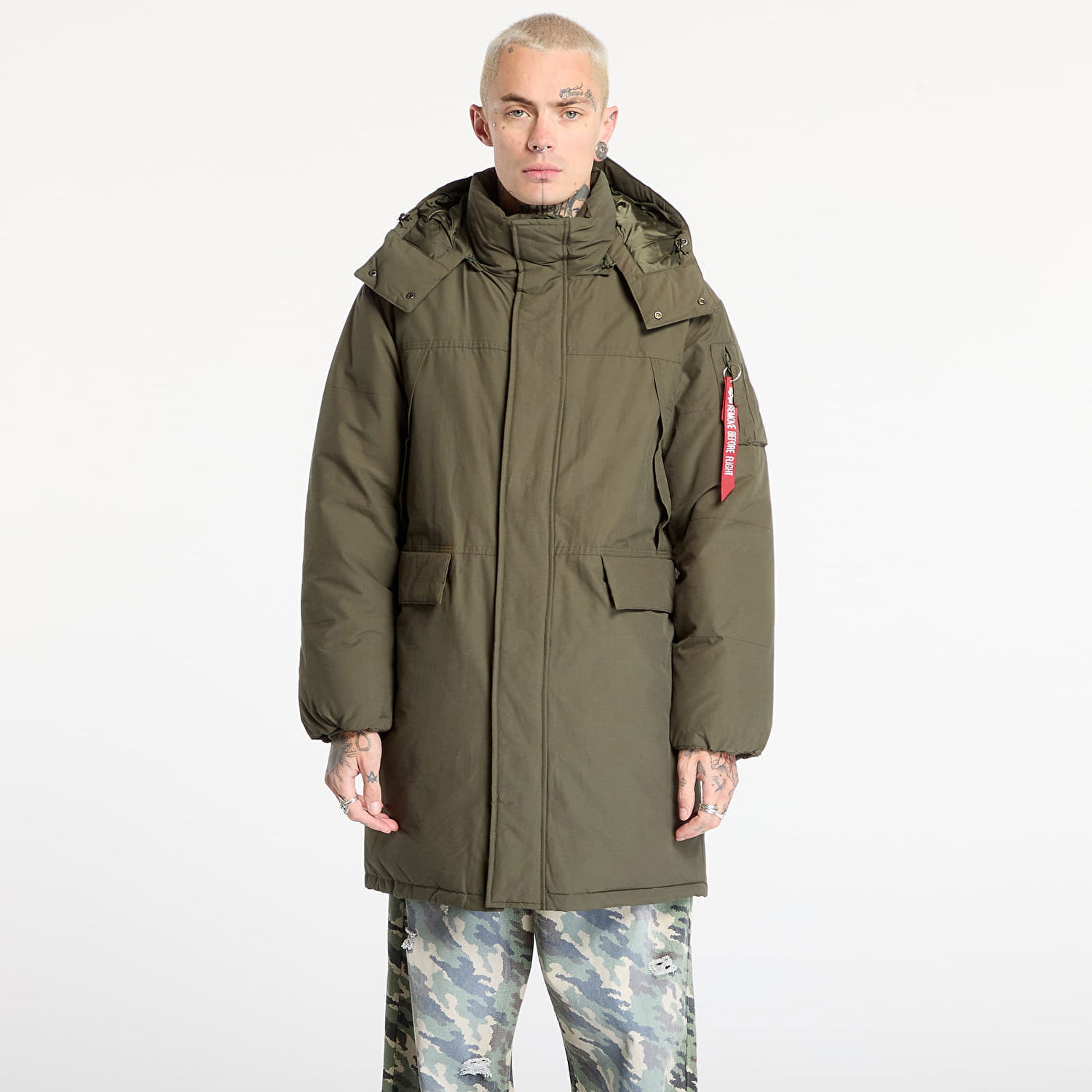 Parka Alpha Industries Hooded Puffer Parka Zelené | 148124-142, 0