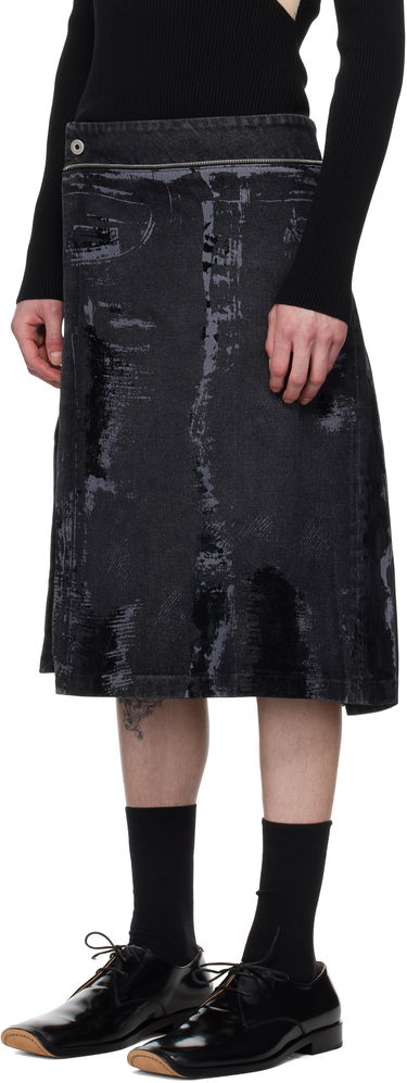 Sukňa Jean Paul Gaultier Jean Paul Gaultier 'The Flocked' Denim Kilt Čierna | 25/33-F-JU161-D016-06, 3