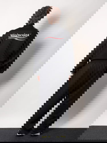 Tepláky Balenciaga Balenciaga Wide-Leg Track Pants Čierna | 818517TRVE21089, 2