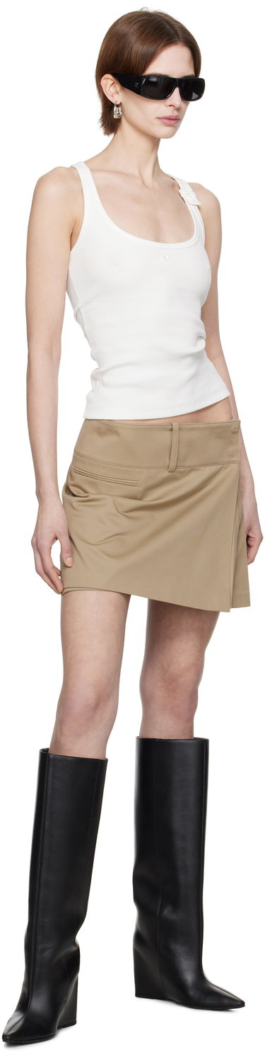 Sukňa Courrèges Courrèges Belted Pleated Miniskirt Béžová | 125CJU220PL0178, 3