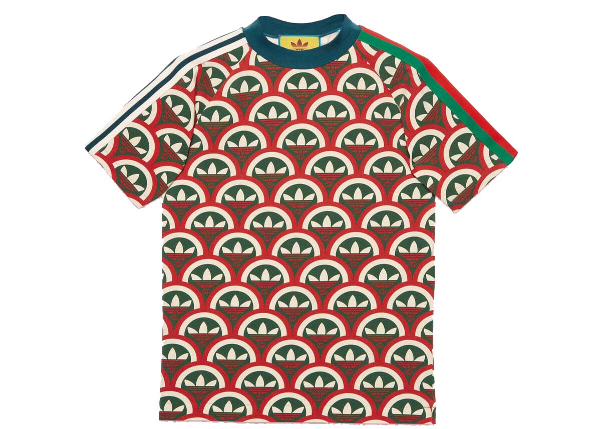 Tričko Gucci adidas x Trefoil Print T-Shirt Červená | 692114 XJEMK 6208, 0