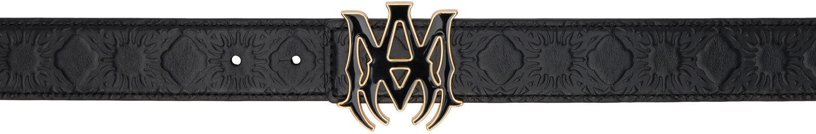 'MA' Quad Buckle Leather Belt