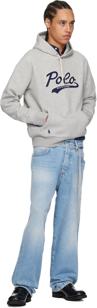 Mikina Polo by Ralph Lauren Ralph Lauren Double-Knit Logo Hoodie Šedá | 710964476002, 3