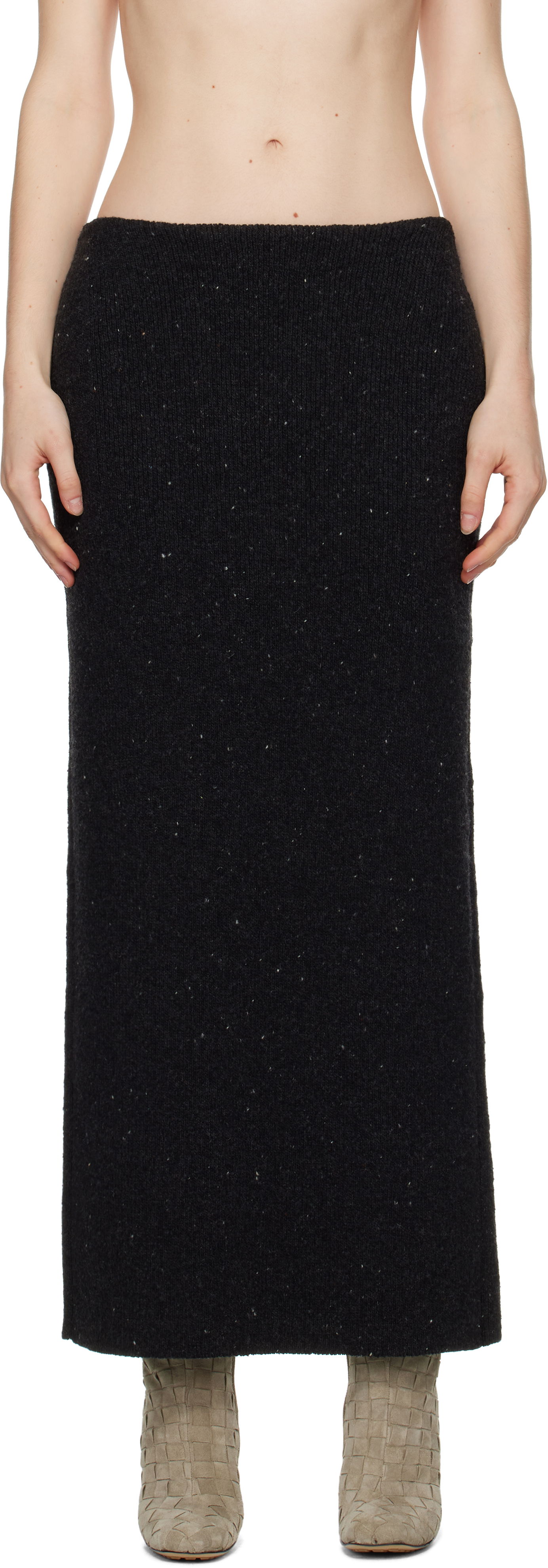 Sukňa Bottega Veneta Wool Maxi Skirt Čierna | 801950 V4TK0, 0