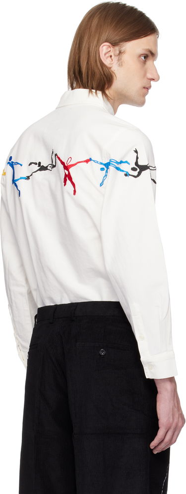 Košeľa KidSuper KidSuper Embroidered Figures Shirt Biela | SS25-LTP-05, 2