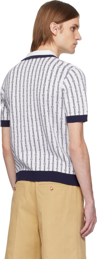 Polo tričko Casablanca Casablanca Monogram Knit Polo Biela | MS25-KW-895-01, 2