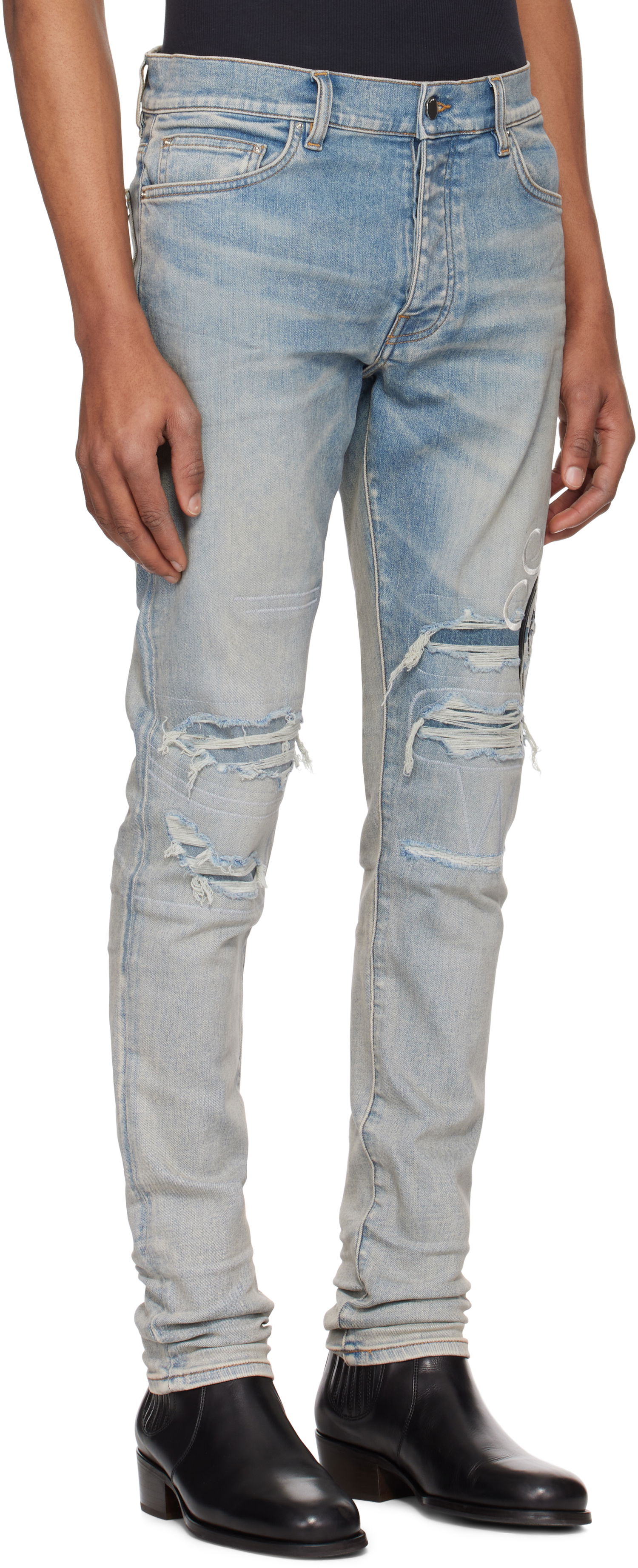 Džínsy AMIRI AMIRI MA Music Note Skinny Jeans Modrá | AMDNSY1139, 1