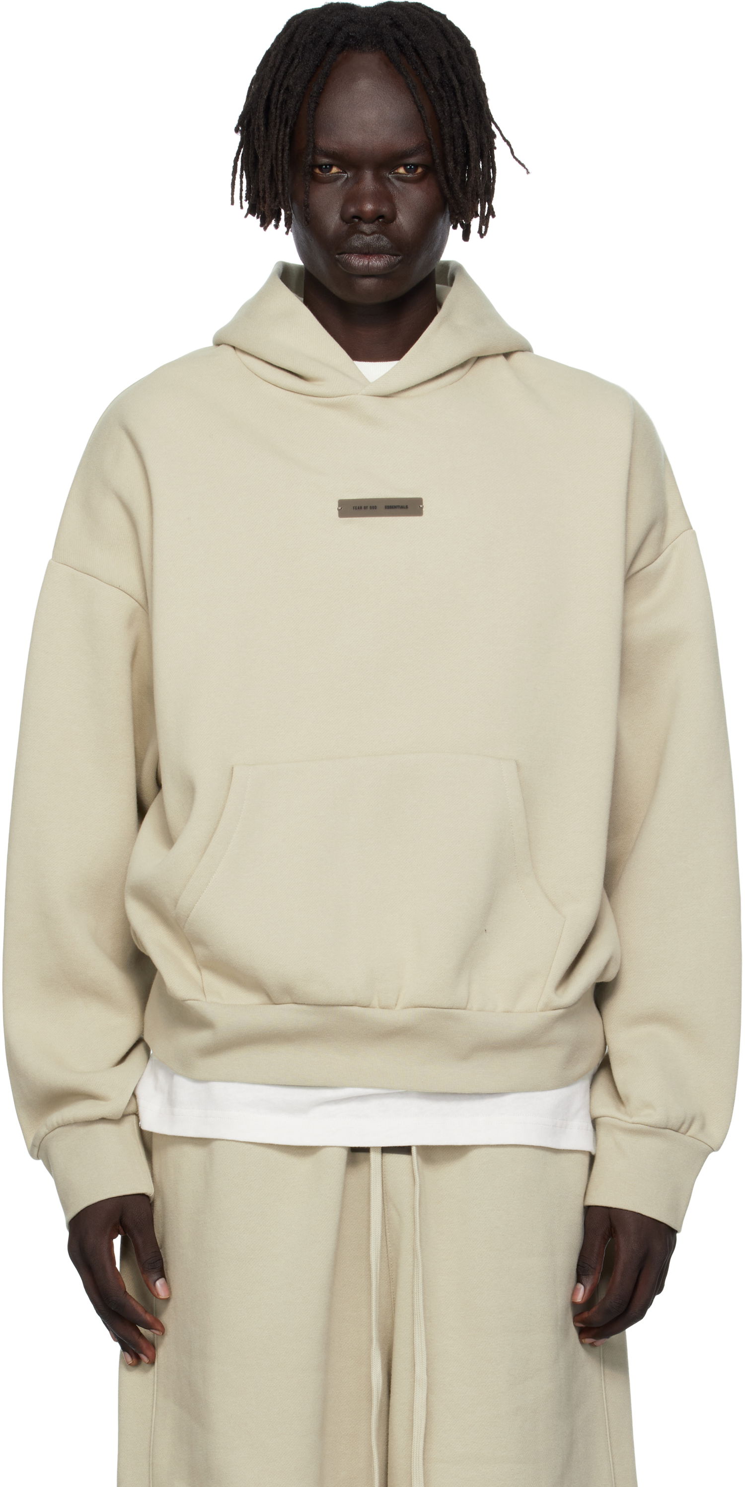 Mikina Fear of God Fear of God ESSENTIALS Classic Fit Fleece Hoodie Béžová | 192SP252056F, 0