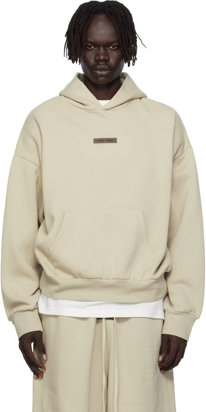 Mikina Fear of God Fear of God ESSENTIALS Classic Fit Fleece Hoodie Béžová | 192SP252056F