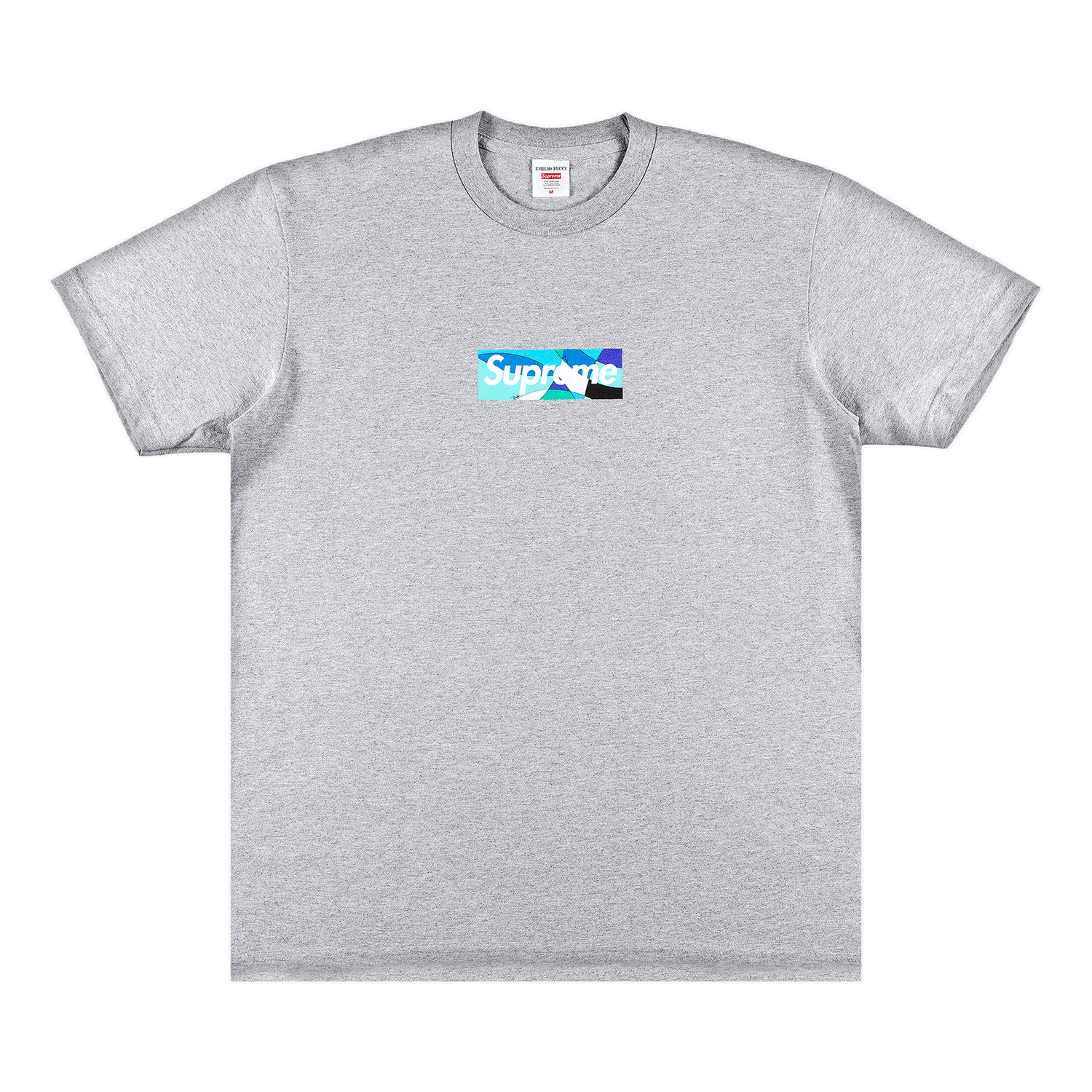 Tričko Supreme Emilio Pucci x Box Logo Tee 'Heather Grey/Blue' Šedá | SS21T4 HEATHER GREY BLUE, 0