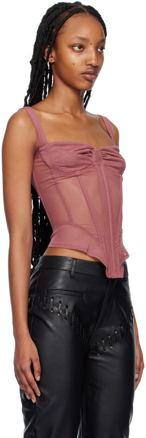 Tielko Miaou Miaou Deville Mesh Corset Tank Top Ružová | 7034PM1CUR, 1