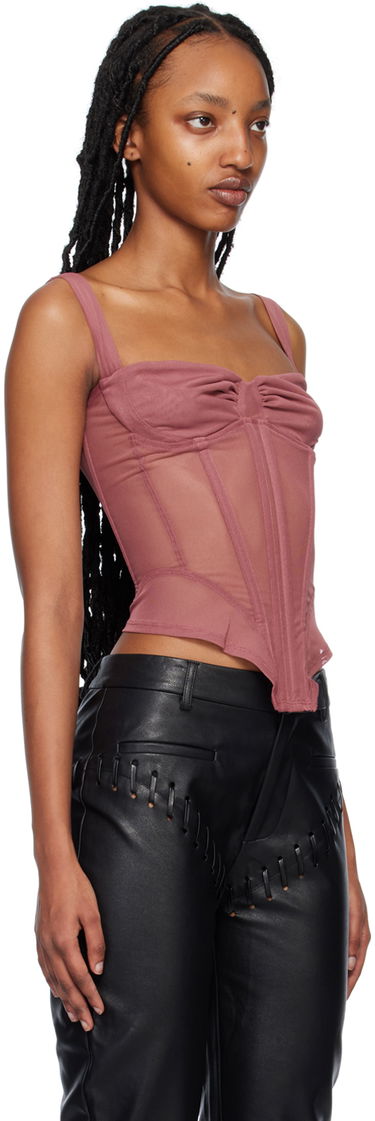 Tielko Miaou Miaou Deville Mesh Corset Tank Top Ružová | 7034PM1CUR, 1