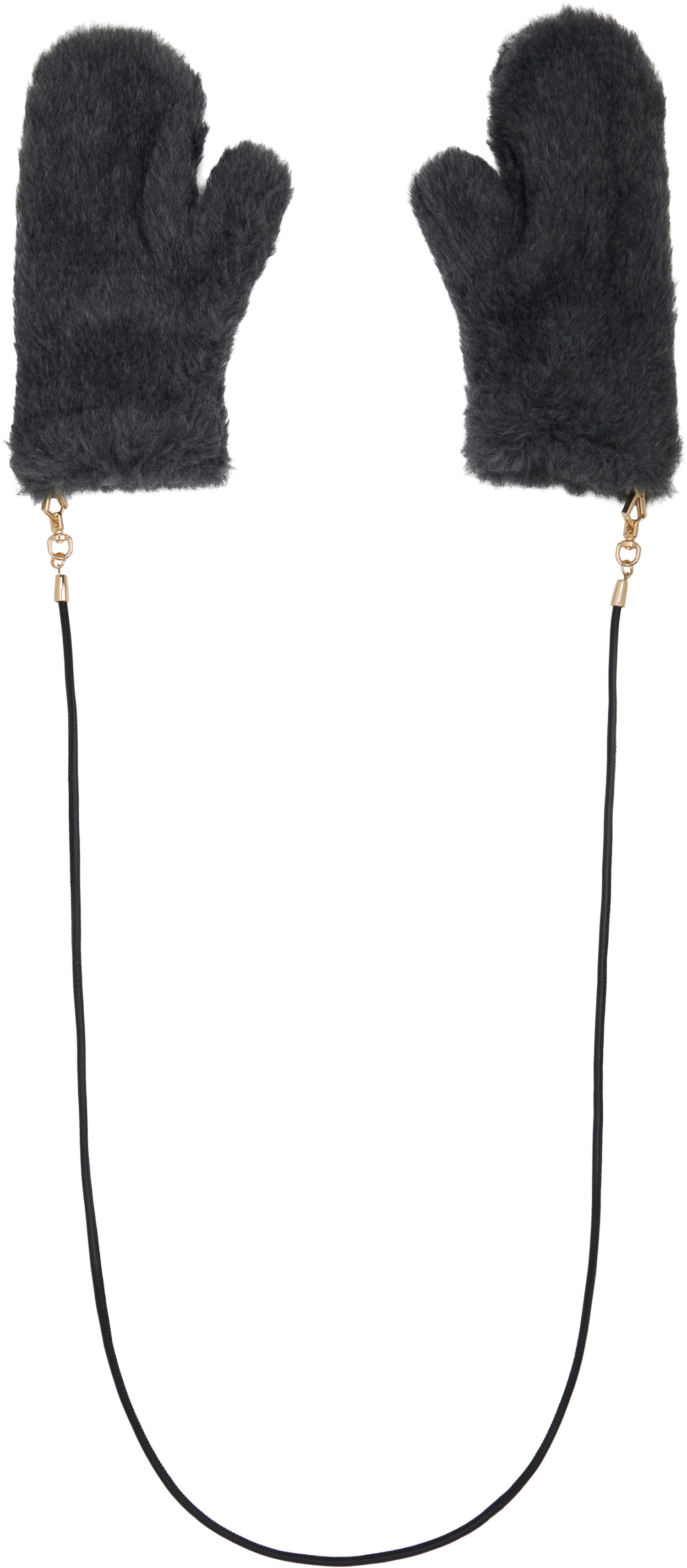 Rukavice Max Mara Max Mara Faux Fur Mitts with String Šedá | 2524566082600, 0