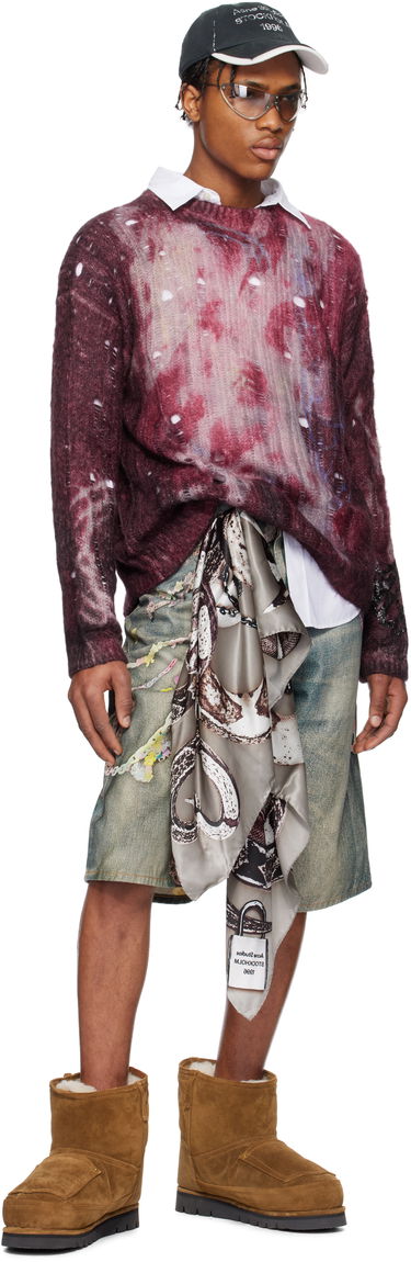 Sveter Acne Studios Acne Studios Printed Knit Sweater Fialová | B60359-, 3