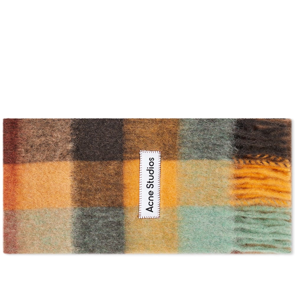 Vally Check Scarf Chestnut/Yellow/Green