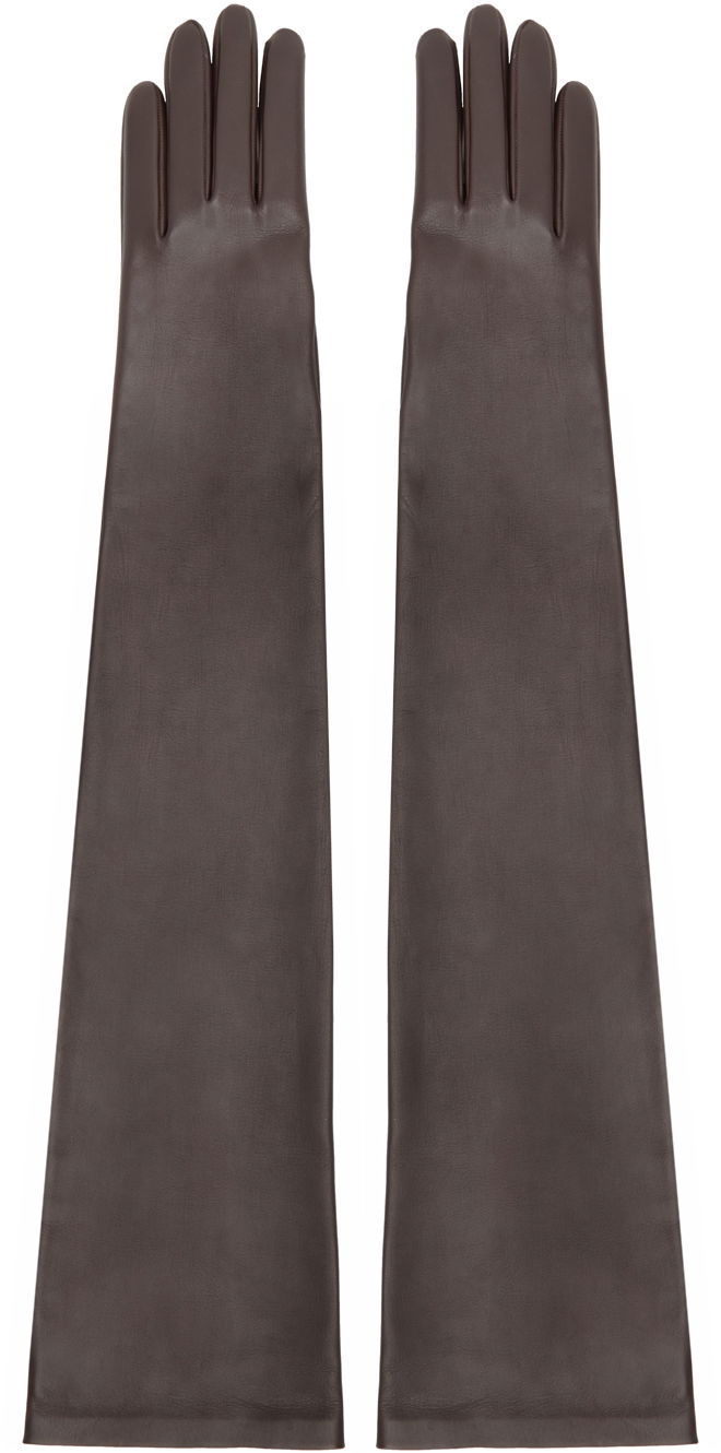 Rukavice The Row Long Leather Gloves Hnedá | 7349-P52, 0