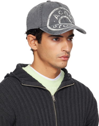 Šiltovka Acne Studios Distressed Denim Logo Cap Šedá | C40429-, 3