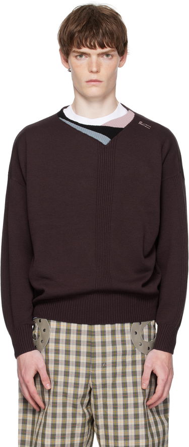 Sveter KIKO KOSTADINOV Kiko Kostadinov Vig Multi Collar Sweater Hnedá | KKAW25KN04-97, 0