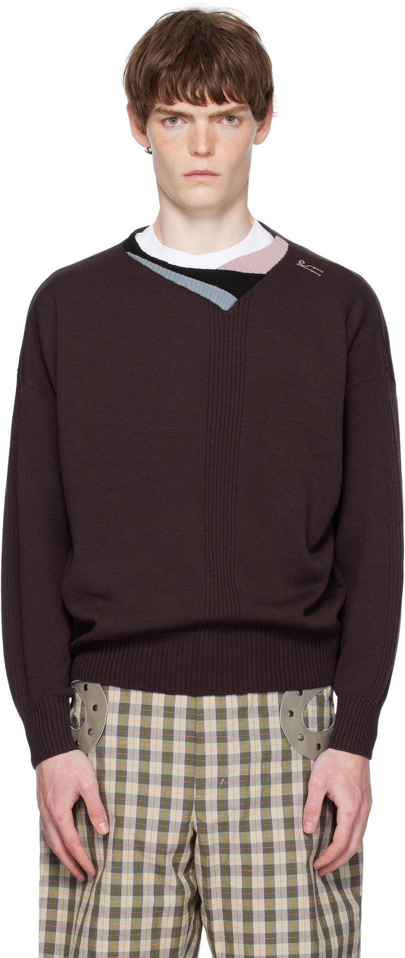 Sveter KIKO KOSTADINOV Kiko Kostadinov Vig Multi Collar Sweater Hnedá | KKAW25KN04-97
