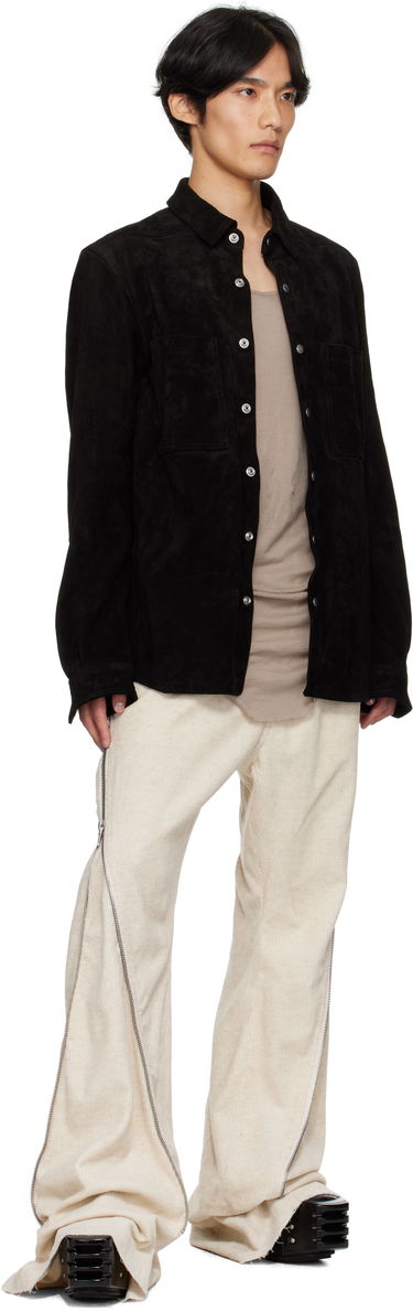 Bunda Rick Owens Rick Owens Concordians Suede Overshirt Čierna | RU02E1744 LCS, 3