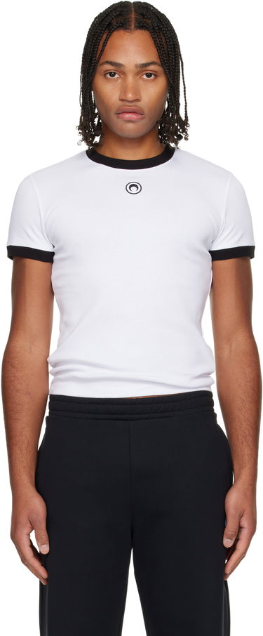 Tričko Marine Serre Moon Logo Bicolor Jersey Baby Fit T-shirt Biela | UTT010ACJER0008, 0