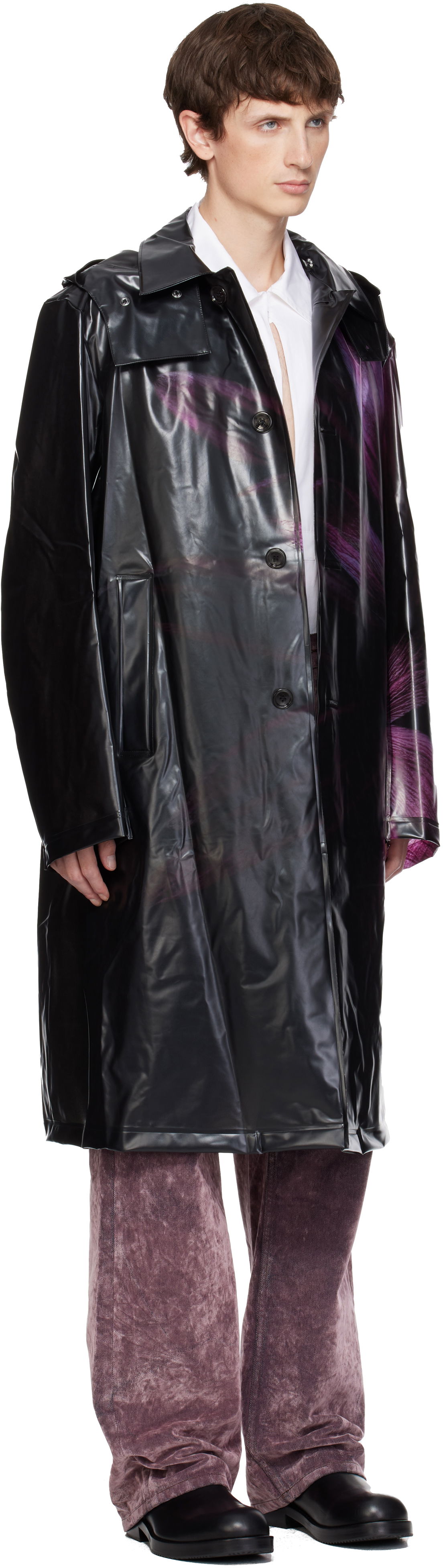 Pláštenka Dries Van Noten Dries Van Noten Loose Fit Mac Raincoat with Purple Abstract Print Rôznofarebný | 252-020251-2095, 1