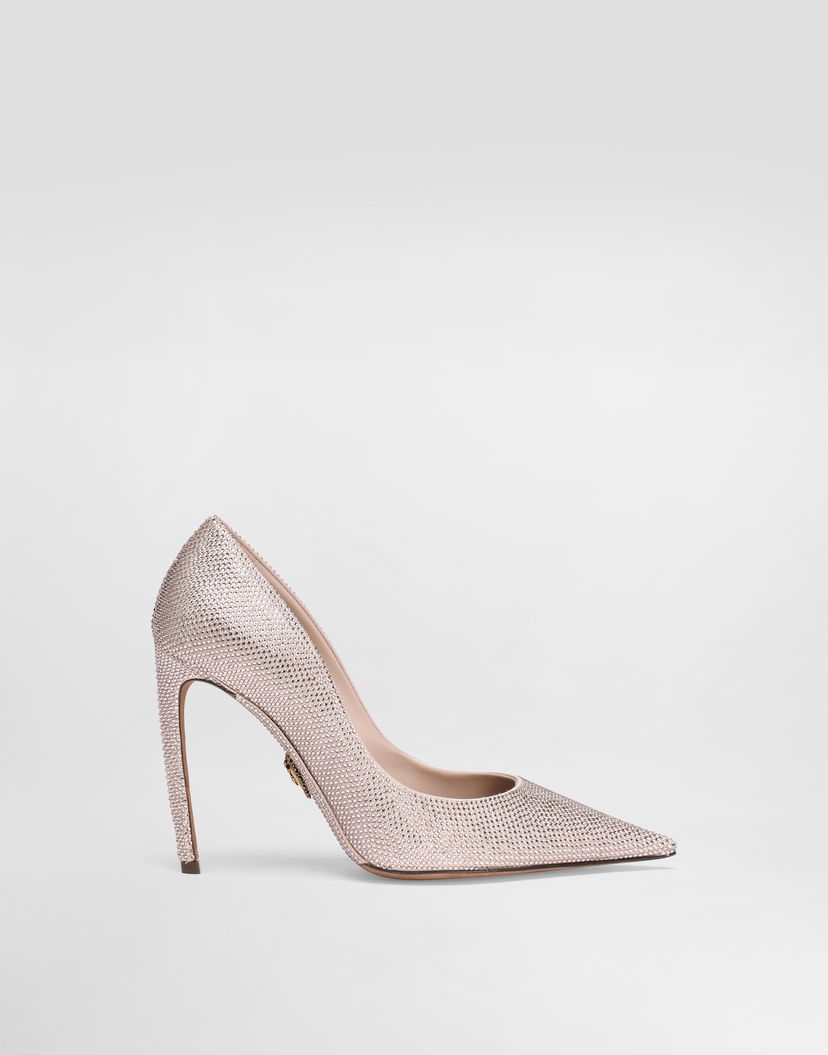 Doplnky Dolce & Gabbana Dolce & Gabbana Devotion Satin Pumps with Rhinestones Ružová | CD1970AJ5678J390