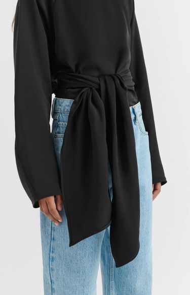 Tričko AXEL ARIGATO Diana Tie-Front Top Čierna | A2123001, 6
