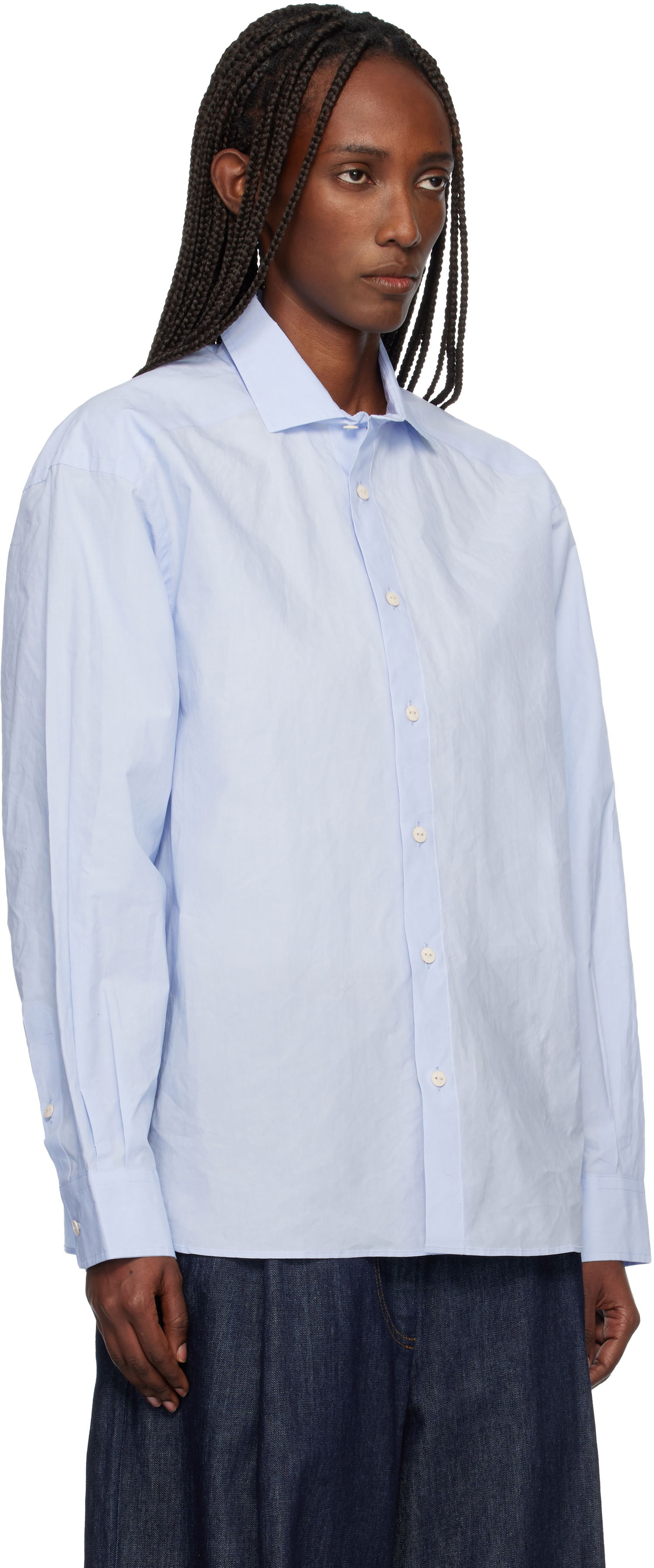 Košeľa Baserange Claude Long Sleeve Button-Up Shirt Modrá | TSCL-OCP-AU25, 1