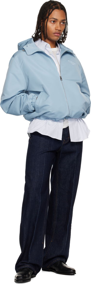 Vetrovka Givenchy Hooded Full-Zip Windbreaker Jacket Modrá | BM01DR166P451, 3