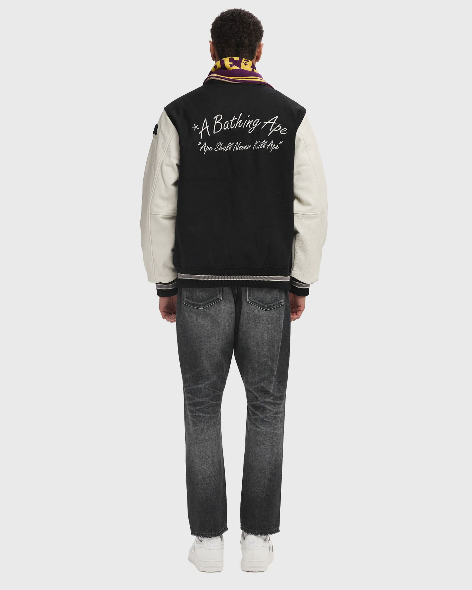 Bomber bunda BAPE Embroidery Varsity Jacket Čierna | 001HJK801001MBLK, 1