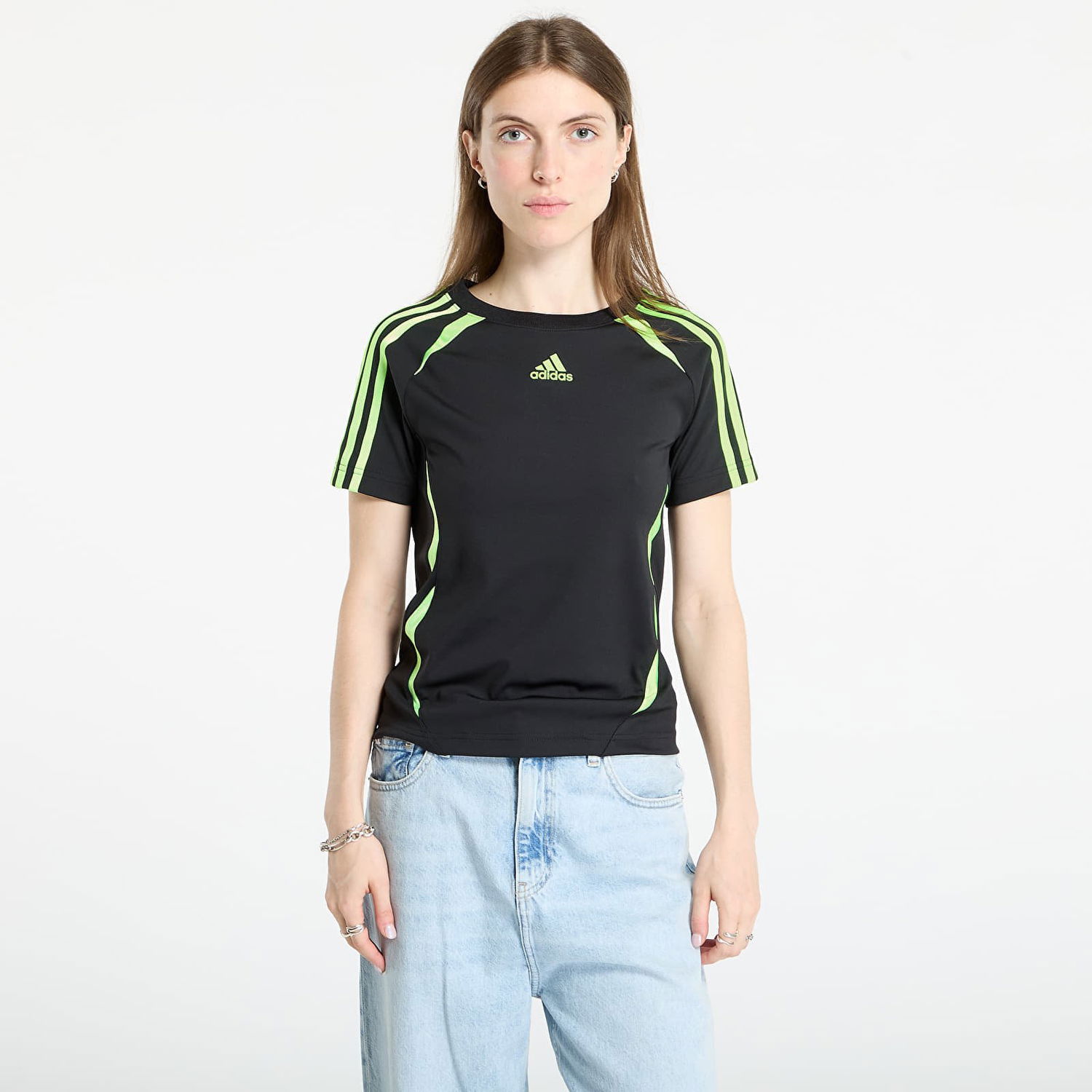 Tričko adidas Originals Teamgeist Adicolor Slim Jersey T-Shirt Čierna | JZ6709, 0