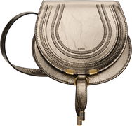Small Metallic Leather Saddle Bag