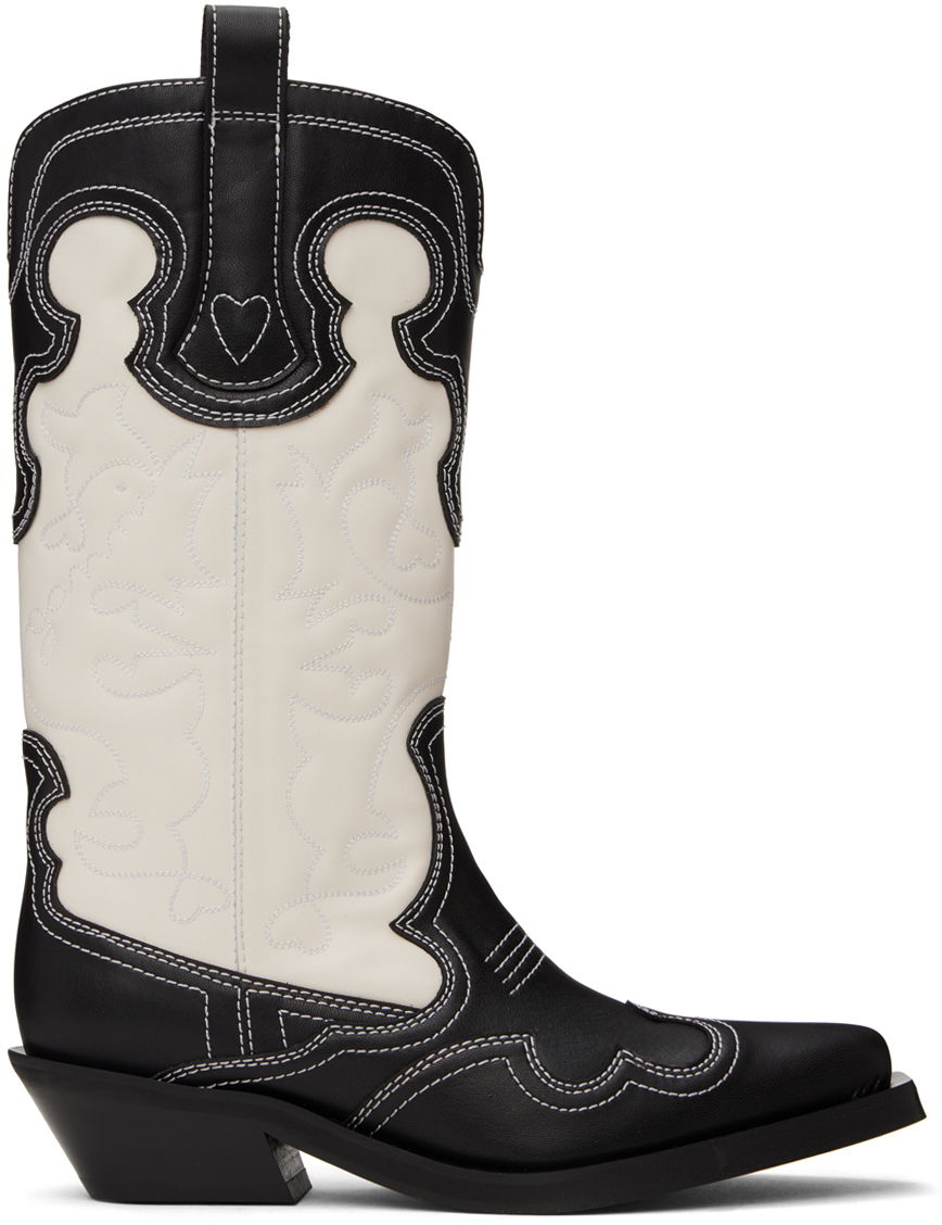 Tenisky a topánky GANNI Mid Shaft Embroidered Western Boots Rôznofarebný | S2862, 0