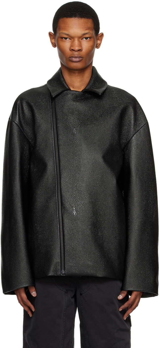 Bunda 032C Diamond Leather Jacket Čierna | SS23-L-4010