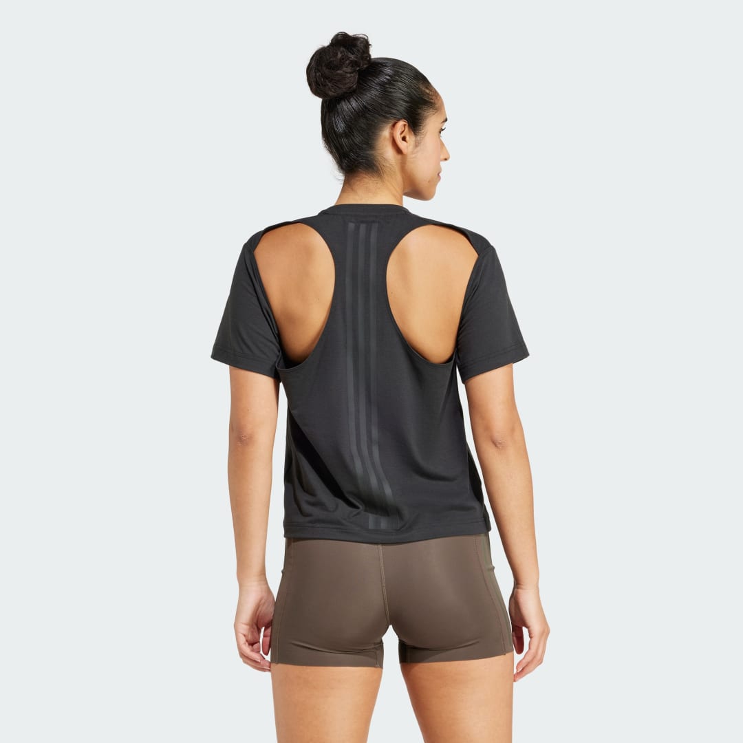 Tričko adidas Performance Power Back-Cutout 3-Stripes T-Shirt Čierna | IW1497, 1