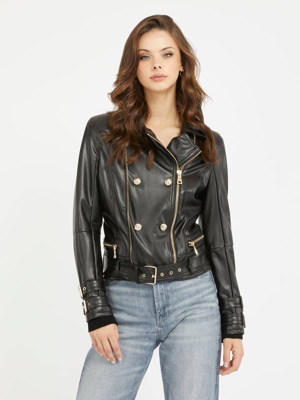 Faux Leather Biker