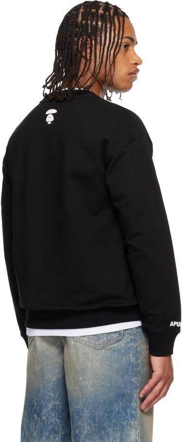 Mikina AAPE by A Bathing Ape Embroidered 'A' Athletic Dept. Crewneck Sweatshirt Čierna | AAPSWMC375XXPBKX, 2