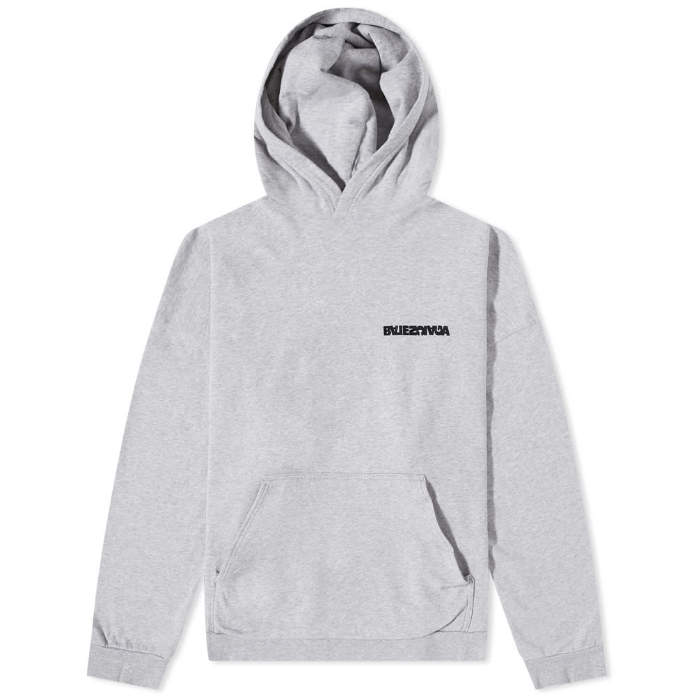 Mikina Balenciaga Back Logo Popover Hoody Šedá | 674986-TLVB4-1167, 0