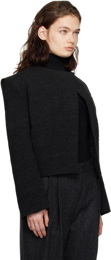 Vesta TOTEME TOTEME Cropped Bouclé Jacket Čierna | 251-WRO4309-FB0271, 1