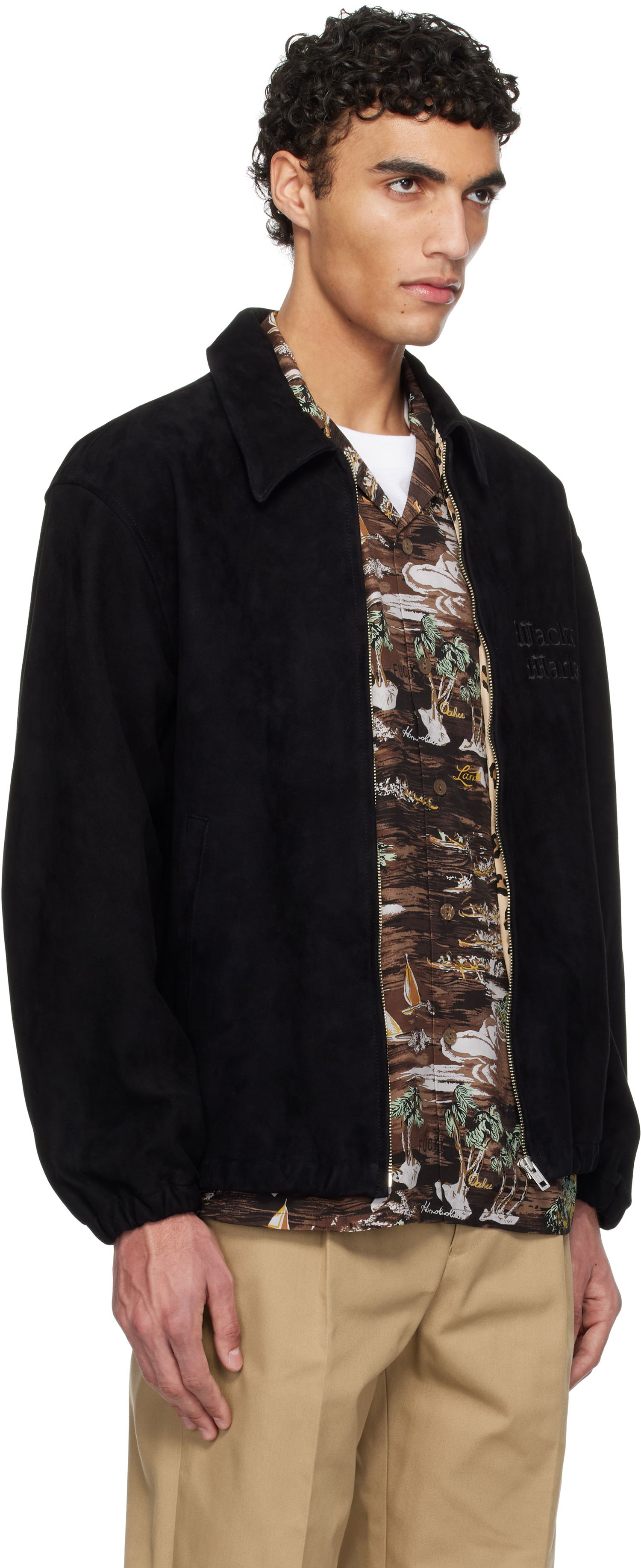 Bomber bunda WACKO MARIA WACKO MARIA 50's Suede Jacket Čierna | 25SSE-WMO-BL04, 1