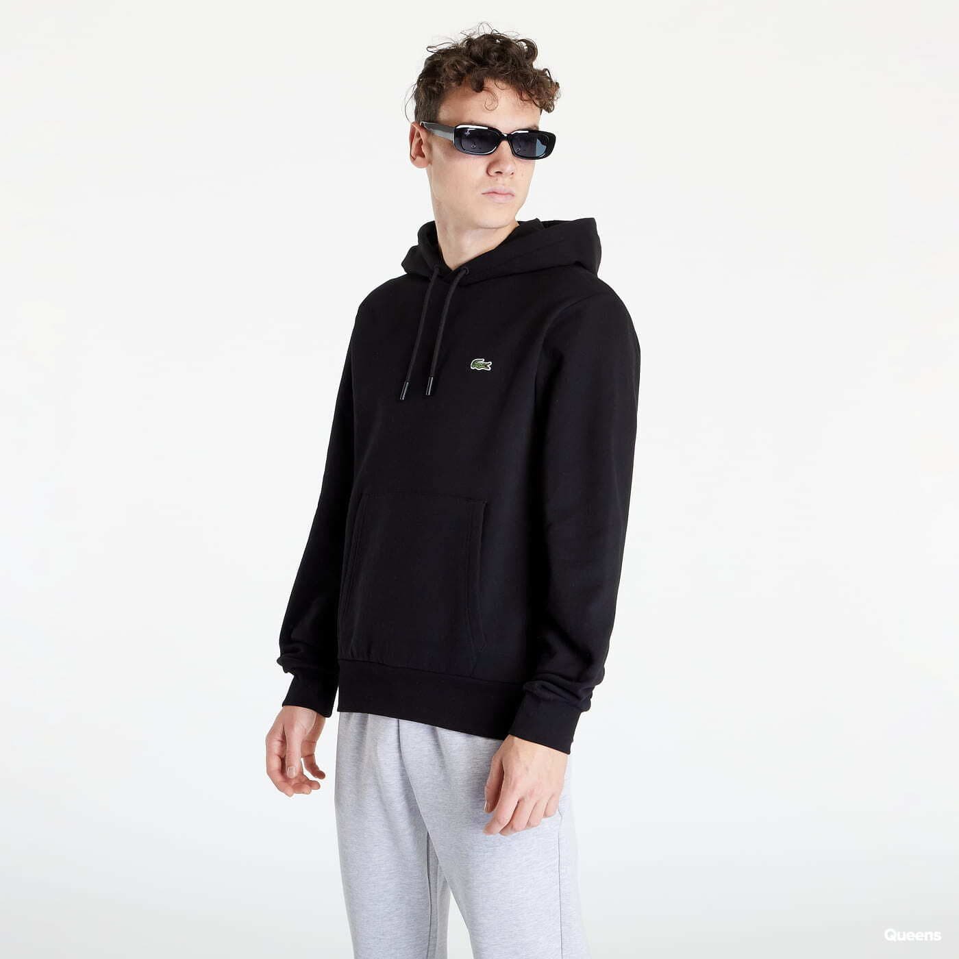Mikina Lacoste Organic Cotton Hooded Sweatshirt Čierna | SH9623-031, 0