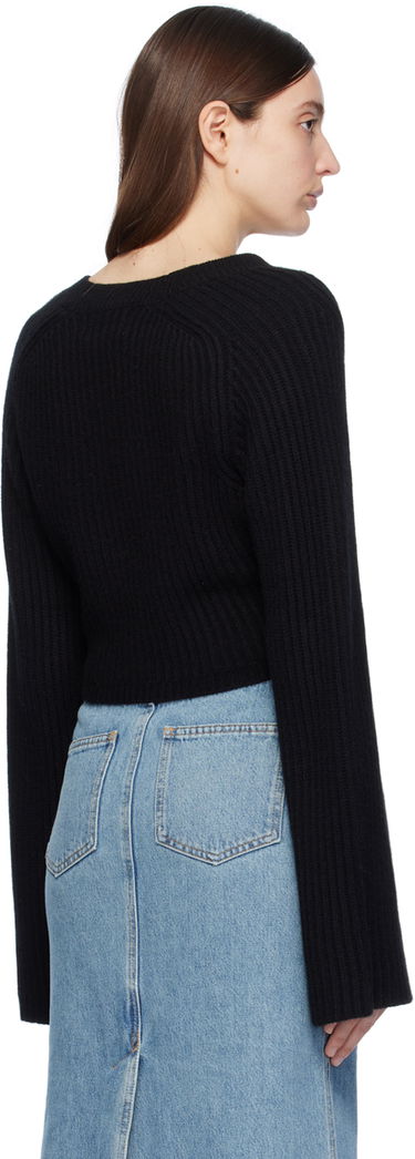 Sveter Loulou de Saison Loulou de Saison Chante Cropped Ribbed Sweater Čierna | CHANTE, 2