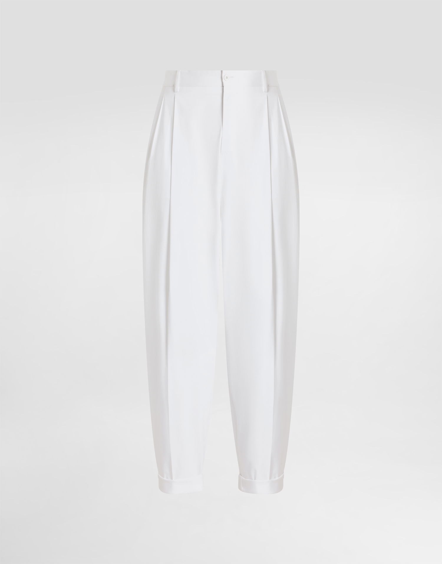 Nohavice Dolce & Gabbana Dolce & Gabbana Cotton Gabardine Double Darts Pants Biela | GP10DTFUFNVW0111, 0