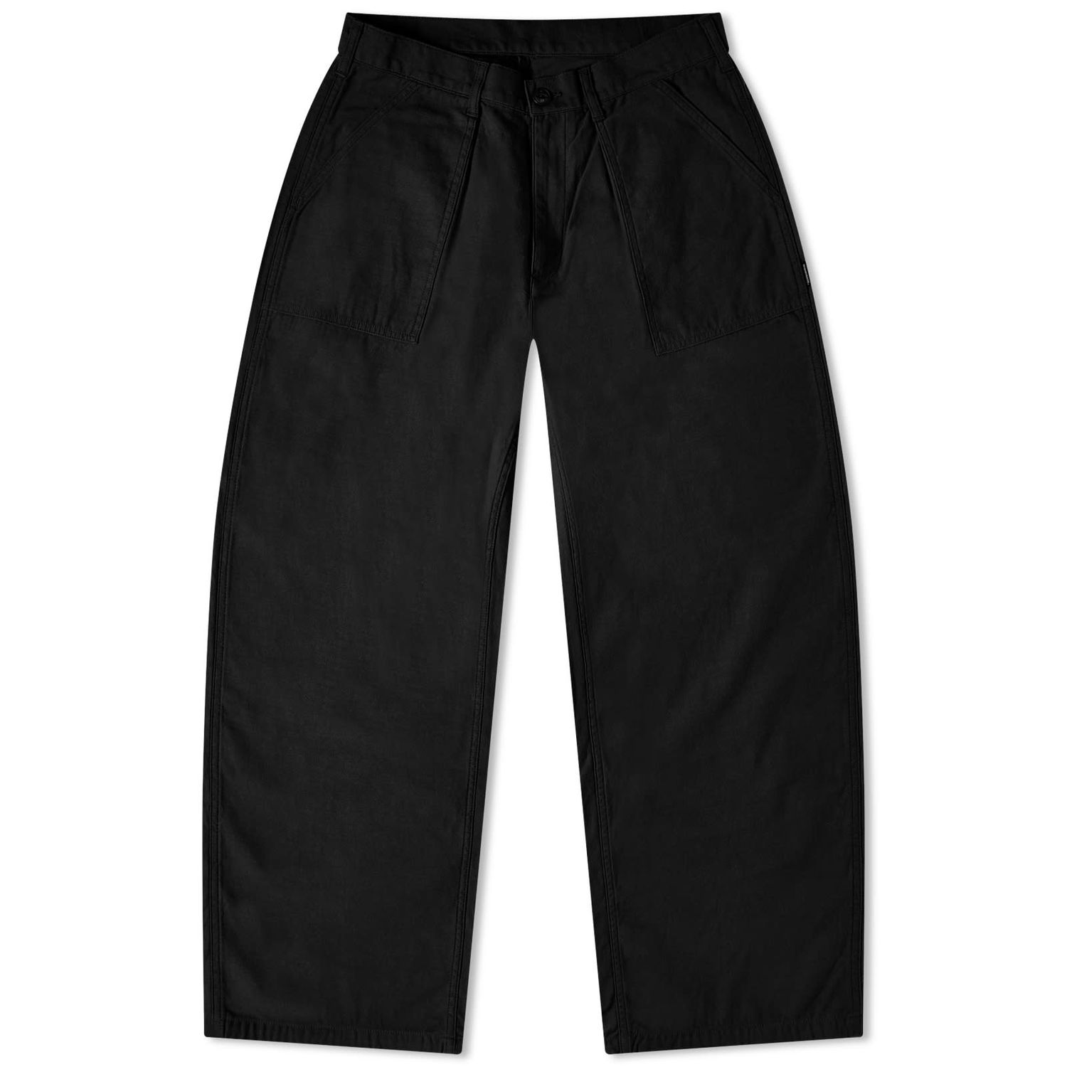 Nohavice Neighborhood Wide Baker Trousers Čierna | 232AQNH-PTM01-BK, 0